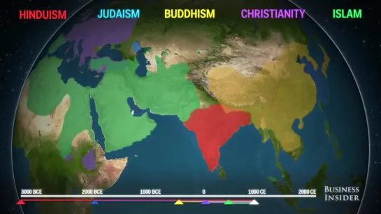 Animated map shows how religion spread around the world