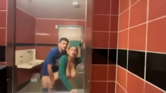 Risky Creampie in Whole Foods Public Bathroom Hailey Rose