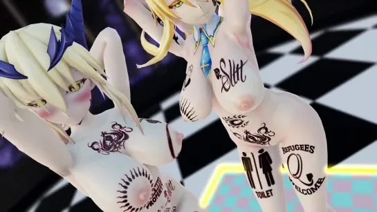 【BBC】「Hai Phut Hon」(Blacked Lancer Artoria alter and Ruler Bunny Artoria dance) - Dist. - PMV, HMV, Blacked Waifus, 3D