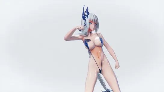 MMD R-18 [CENSORED] White Kangxi Glass Blead Author F_Dry