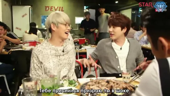 [Sapphire SubTeam] 150715 Naver Starcast: "Дьявольский ужин" с Super Junior (рус.саб)