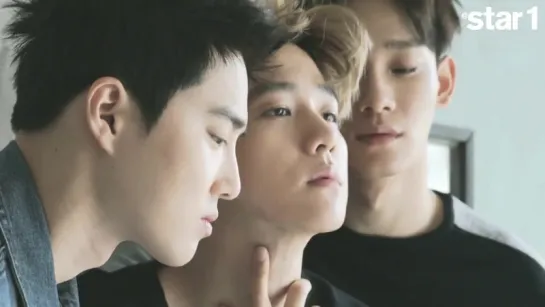 150721 EXO Baekhyun, Suho, Chen @ Star1 magazine making