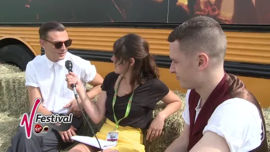 Hurts chat festival tips at V 2010