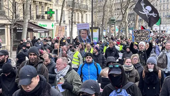 В Париже митингующие против пенсионной реформы пробились в Лувр