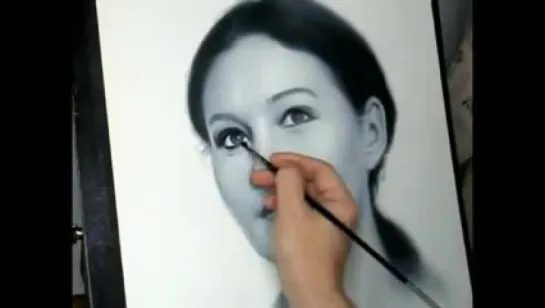 Speed drawing portrait of Monica Bellucci