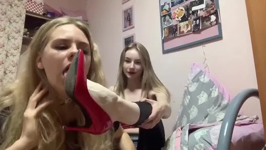 RED SHOES licking humiliation