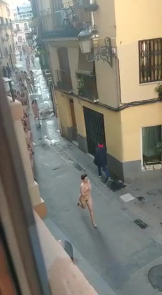 Nude in public. Nude in street