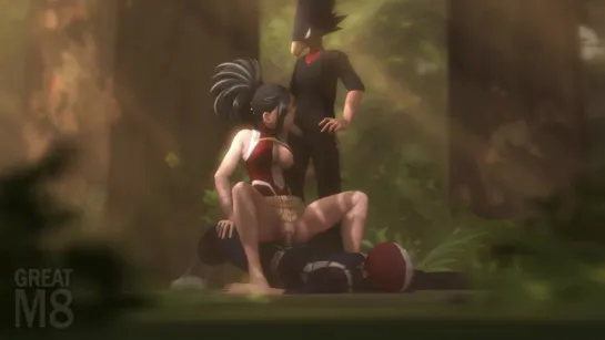 3D - [HENTAI] - Momo, Todoroki, and Tokoyami [My Hero Academia]