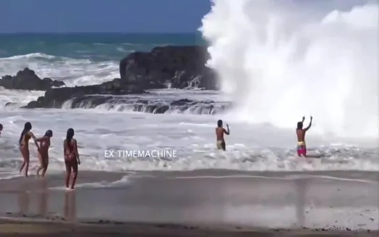 Storms Monster Waves at Beach