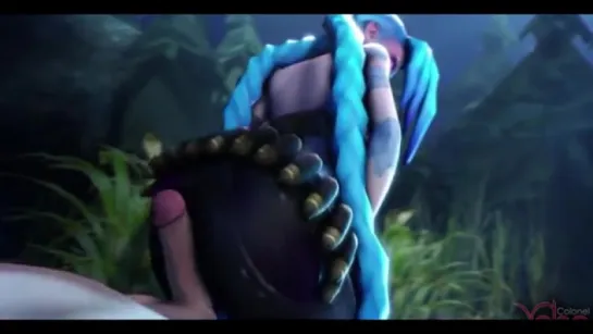 Jinx jerking off with her ass. League of legends sex, hentai, porno