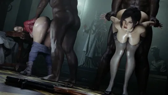 X64 18+ (порно анимация, 3d porn, nsfw, 3d sex, porn animation, resident evil porn, ada wong, claire redfield, ass fuck, r34)