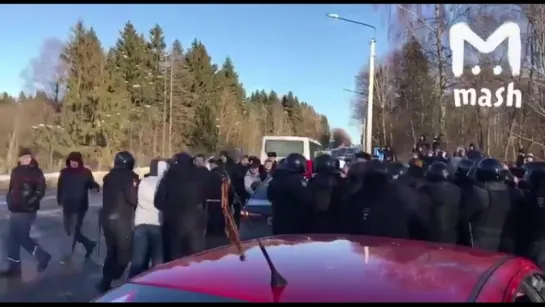 ОМОН крутит протестующих против свалки в Волоколамске