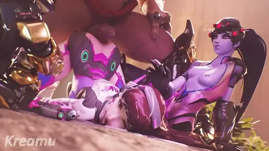 Dva enjoys a huge cock // sfm fucked sex orgasm creampie cum widowmaker fucked rule34 r34 overwatch