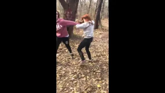 White girls square up in woods. #WORDLSTAR