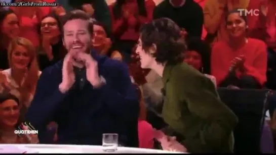 Timothée Chalamet and Armie Hammer on Quotidien (French interview) part 2 Rus(su