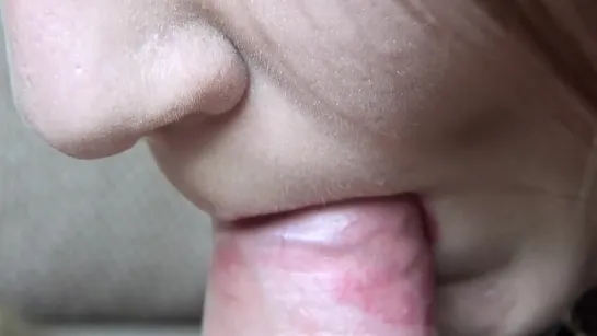 Close-up Blowjob and Sperm in Mouth