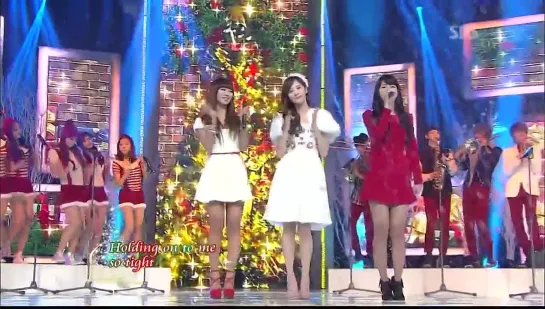 Suzy & Seohyun & Hyorin - All I want for christmas is you @ Inkigayo 111225