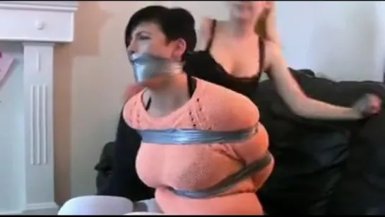 Girl duct taped gagged by girl