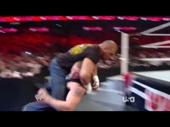 Brock Lesnar & Triple H Brawl - [WWE - Monday Night RAW][25.02.2013]