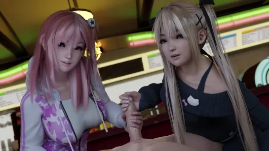 [Dead or Alive] Honoka e Marie Rose dividem um mesmo pau