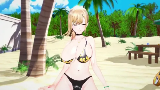 [My Dress-up Darling] Marin no ritmo da MMD da praia