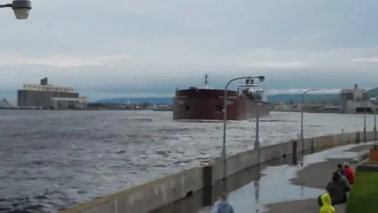 Giant ship going under the Lift Bridge in Duluth, MN Paul R. Tregurtha