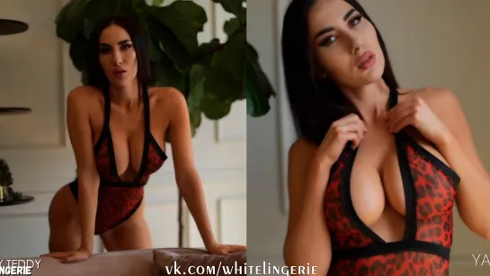 Taylor Jevaux - Leopard Body Lingerie brunette girl hot sexy tits playmate красотка тело боди сиськи секси брюнетка леопардовое