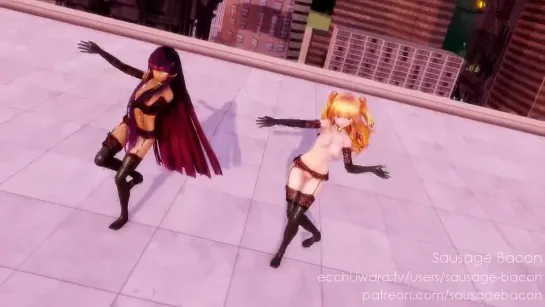 MMD DRACULA AND RAMSES INVADE ROOFTOPS IN SEXY LINGERIE [BY SAUSAGE BACON]