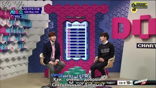 [РУСС. САБ] 140131 Mnet Idol Ranking Chart 'Strongest Visual' - Kai cut