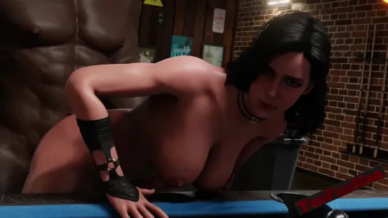 Yennefer daydreaming at the billiard hall The Witcher YenFanMan Бильярд или немного повеселиться? 3D animation porn