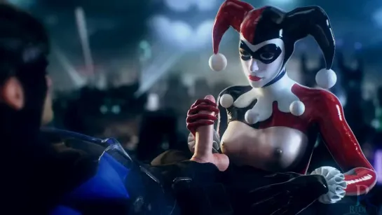 Batman__Arkham_Knight DC Dick_Grayson Harley_Quinn Nightwing RedDoe animated webm