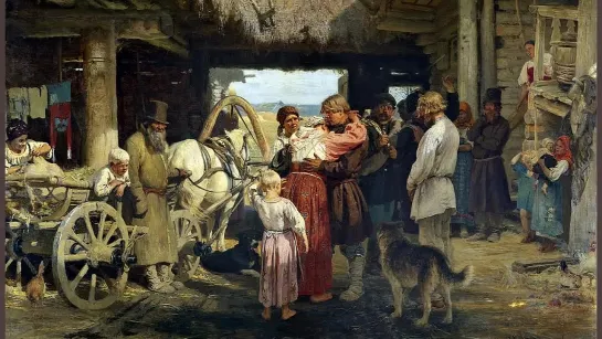 Репин Илья (1844-1930) «Проводы новобранца» 1879