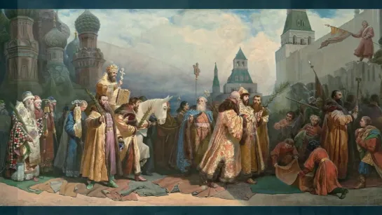 Шварц Вячеслав Григорьевич (1838-1869) «Вербное воскресение в Москве при царе Алексее Михайловиче»