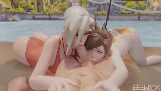 [Overwatch]Tracer and d.va blowjob