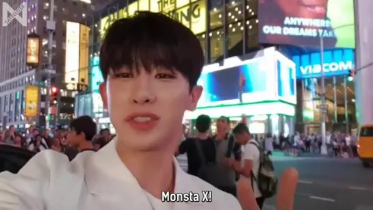 [Рус.саб][24.07.2018][WONHO] Times Square!!! 🐰💕