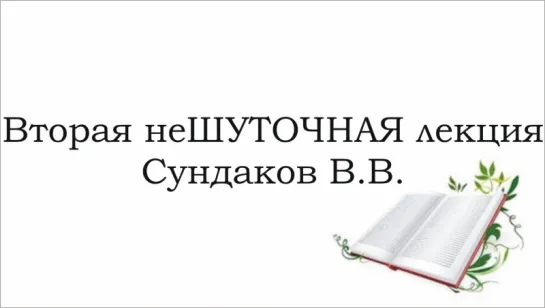 Сундаков Виталий - неШУТОЧНАЯ ЛЕКЦИЯ 2 “РОЗОВЫЕ ОБЛАКА“ (30 декабря 2015)