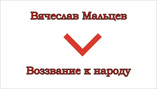 Мальцев Вячеслав - Воззвание к народу. Выходим 5.11.17