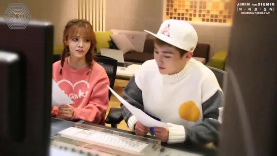 [РУСС САБ] 160303 AOA Jimin x EXO Xiumin - 야 하고 싶어 (Call You Bae) Song Making_converted