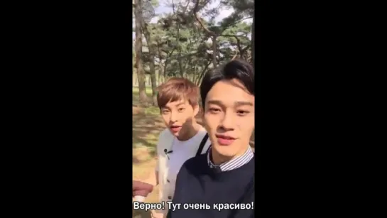 [РУСС САБ] 160418 ЕХО Xiumin Chen @ Cookat TV Facebook Update Part 1