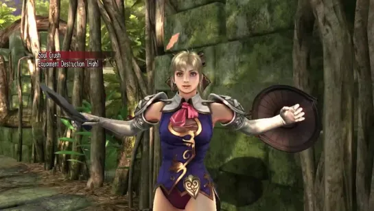 Face Sitting Shield Spree in video game (Cassandra Soul Calibur 4)