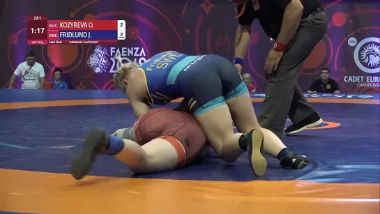 sports women's wrestling O. KOZYREVA v. J. FRIDLUND