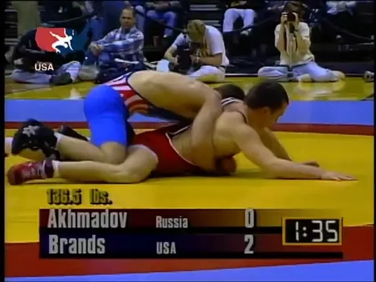 Tom Brands (USA) vs Zalimkhan Akhmadov (RUS) - 1996 USA vs Russia Dual