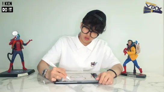 [RUS SUB] KEN draw picture for his YouTube profile +Talking with Spider-Man!