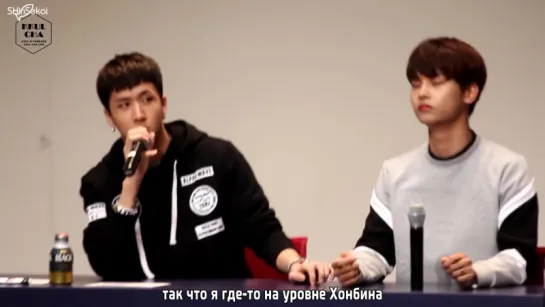 [RUS SUB] 161028 VIXX Fansign - Hongbin stoles Ravi`s friends and about drinking alkochol