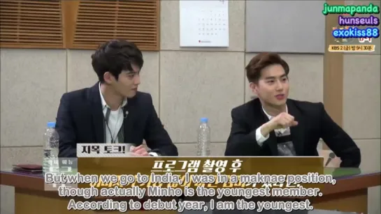 150409 Suho и Minho @ Fluttering India Talk Show