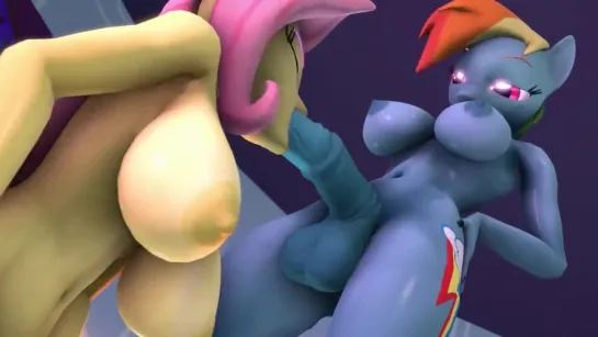 MLP FUTA 3D - FLUTTERSHY X RAINBOW DASH - EXTREME FUCK - CLOP 3D