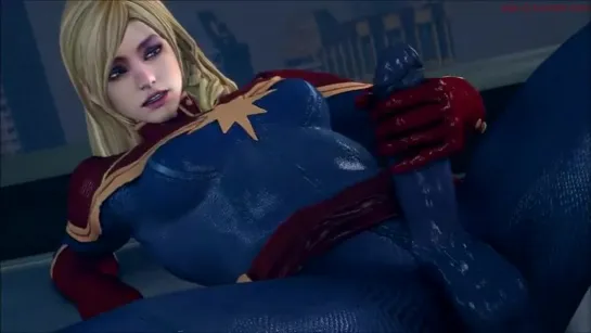 Carol Danvers Fapping her Cock Futa