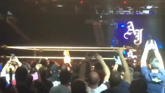 Footage of AJ Styles defeating Kevin Owens at WWE MSG