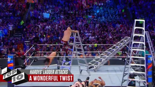 The Hardy Boyz insane ladder attacks_ WWE Top 10