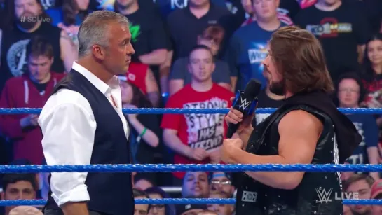 Shane McMahon  AJ Styles shake hands before the Superstar shake-up_ SmackDown Live